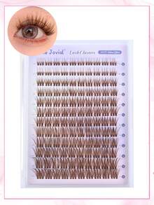 120 PCS Brown DIY Lash Extensions Crossed Wispy Lash Clusters Individual Eyelashes Natural Soft Lightweight 10-18mm Reusable Mix Style Lash Clusters - D - View 12