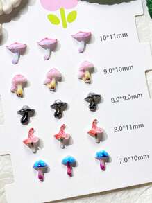 100 pezzi di decorazioni per unghie a forma di fungo fluorescente con glitter e paillettes, decorazioni per unghie cute per manicure, accessori per arte di unghie in stile Y2K in metallo premium a forma di cuore, kit per unghie fai da te, accessori per unghie, gemme per unghie, set per unghie, forniture per salone di bellezza, articoli essenziali per tecnici di unghie