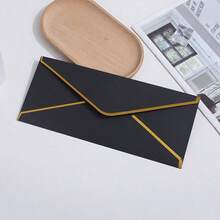5pcs Colorful Envelopes With Golden Borders, V-Shaped Adhesive, Creative High-End European Business Envelopes, Thick Paper, Suitable For Holidays And Back To School, Gift Giving - Multicolor - View 12
