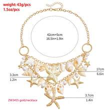 1pc Shell & Alphabet Alloy Bohemian Waist Chain, Suitable For Wedding, All Seasons, Summer Beach, Seashell, Starfish, Shell Pendant Waist Chain; 1pc Fashion Luxury Imitation Crystal Faux Pearl Waist Chain, Versatile Geometric Sequin Butterfly Waist Chain; 1pc Gold Body Chain, Shiny Crystal Bra Chain, Chest Sticker, Sexy Multi-Layer Tassel Body Chain, Criss-Cross Clothing Chain, Sexy Bikini Back Chain Fall, Autumn, Halloween - Shell Waist Chain - View 6