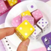 3pcs/Set Kukumi Dice Shaped Erasers, Funny Stationery, School Office Party Game Souvenirs, Student Prize Treasure Box, Back To School Gifts, Gambling Game Rewards, Clean & Smudge-Free Correction Tool For Exams, Drawing, Writing