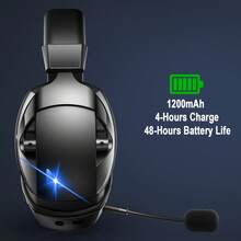 Wireless Gaming Headset With Detachable Noise-Cancelling Microphone, Supports 2.4G, Bluetooth, USB And 3.5mm Wired Connection, 3 Modes, Compatible With PC, Switch, Smartphone And Tablet