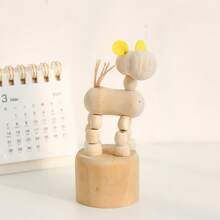 1pc Wooden Mini Animal Desktop Decor, Creative Cute Toy, Bedroom Decoration, Living Room Ornament, High Playability, Birthday Gift, Holiday Party, Suitable As Small Gift