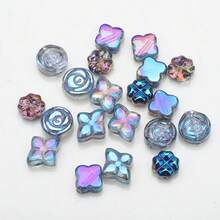 20颗/包，12毫米四叶草玻璃珠，4色，每色5颗，春运叶带孔，60颗/包，星月电镀彩色银河DIY手链、项链、耳环、包包、鞋子、配饰、腰链、钥匙扣、手机挂饰 - 12mm四葉草色系 - 查看 26