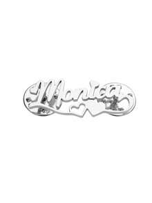 1pc Customized Heart-Shaped Name Brooch, Women's Stainless Steel Gold Color, Customizable Name Brooch Badge, Jewelry Letter Lapel Pin - Multicolor - View 6