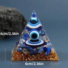 1pc Natural Crystal Lapis Lazuli Chip Evil Eye Sphere Ball Resin Orgone Pyramid Healing Gemstone Pebble Energy Rock Decor Holiday Gift