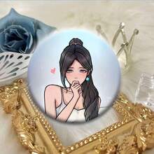 1 件特色动漫人物造型别针徽章，解锁佩戴二进制风格的新亮点，圆形可别在服装等物品上，适合动漫迷日常佩戴、动漫展览等场景佩戴 - 彩色 - 查看 10