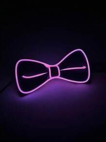 LED Luminous Bowknot - Neon EL Wire, Fashion Jacket Shirt Accessories, Suitable For Party, Performance, Halloween, Cosplay, Atmosphere Props - Elegant Style, Batteries Not Included