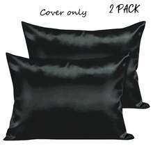 2PCS Satin Toddler Pillowcase Soft Zipper Travel Pillow Cover For Boys And Girls Solid Color - Multicolor - View 16