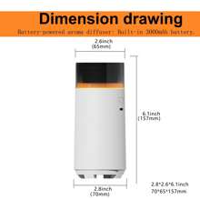 1PC Portable Essential Oil Diffuser Atomizer For Car Use With Auto Start-Stop Function, Operation Memory Function, 8-Color Ambient Lighting, And 3000mAh Rechargeable Battery– Suitable For Cars, Homes, Offices, And Travel.