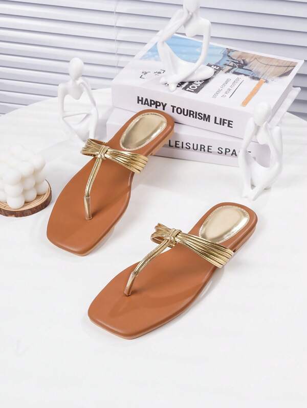 Sandalias de verano elegantes y bohemias con lazo de TPR