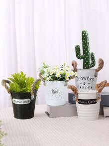2pcs Small Iron Bucket Flower Pot, Gardening Decorative Iron Tin Bucket Vase For Succulent, Fresh Flowers, And Dried Plants, Suitable For Plant Cultivation