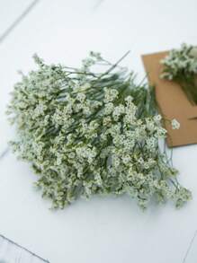 50/100 piezas/caja, Flores artificiales blancas mini secas de gypsófila (respiración de bebé) para rellenar jarrones de boda, hogar, oficina, fiesta, jardín, manualidades con tarjetas, decoración DIY (no incluye tarjeta de papel)