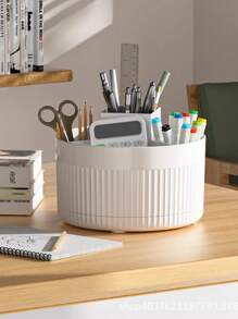 1pc Desktop Rotating Cosmetic Brush Holder, For Storage Of Eye Shadow, Lipstick And Brushes, Easy To Access Small Tools, Knives, Eyebrow Pencils, Razors, Office Stationery, Etc. It Is A Multifunctional Rotating Holder For Household Use And Organizing Cosmetics, Great As An Accessory Or Fun Gift.,For Holiday Beach, Bathroom Collection, Bedroom Collection, Large Capacity