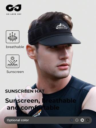  GOLOVEJOY 1pc Unisex Summer Breathable Visor Cap, Sweat-Absorbent Outdoor Sports Running Hiking Sunproof Baseball Hat