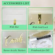 “带锁的亚克力婚礼卡盒，磨砂礼品卡盒，用于婚礼装饰，用于招待会，蜜月基金存钱罐，用于新娘送礼会装饰，派对招待会周年纪念，夏季生日礼物，海滩返校学校用品，房间装饰