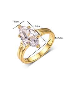 1 Stück modischer Ring im europäischen und amerikanischen Stil aus 925er Sterlingsilber mit 3 Karat ovalen Moissanit, geeignet für Hochzeit, Party, Date, täglichen Gebrauch, Jahrestags-Geschenk