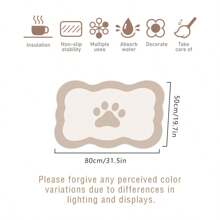 1 pièce Tapis d'alimentation exclusive pour animaux de compagnie, antidérapant, absorbant et facile à nettoyer avec drainage de l'eau pour chats et chiens, blanc/rose/gris, tapis à nourriture pour animaux de compagnie, tapis de séchage de plat, tapis de porte, décoration de la maison, décoration de cuisine, décoration de la chambre, cadeau parfait pour les amateurs d'animaux de compagnie, convient à toutes les tailles d'animaux de compagnie, petits chiens, gros chiens, chatons, lit pour animaux de compagnie - applicable pour la cuisine, la salle à manger, le comptoir, le bar, le salon, la salle de bain, polyvalent, avec fond en caoutchouc imperméable, doux et facile à ranger
