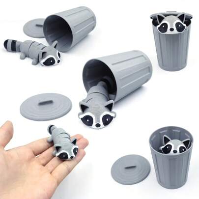 1 pièce Figurine décorative en raton laveur espiègle imprimée en 3D, membres mobiles, convient pour le mariage, la remise des diplômes, les fêtes et les cadeaux