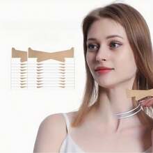 10 条可重复使用的透明颈部提拉条 PU 材质，用于颈部护理中的紧张皮肤，改善皱纹和松弛皮肤，无需电力或电池，颈部提拉条