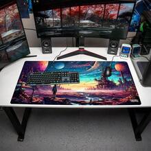 Schreibtischunterlage 100x50 cm Gaming Mauspad XXL | Rutschfester Mousepad Groß für Schreibtisch und PC Gadgets | Wasserdichter Desk Mat (Japanese Forest) - Bildfarbe - Übersicht 3