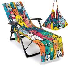 可折叠沙滩椅套，可折叠放入手提包，配有可放置眼镜和手机的口袋。沙滩椅、毛巾、泳池休闲椅套，方便携带