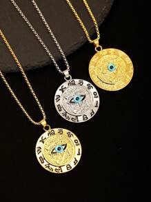 1 pièce Collier pendentif œil d'Horus en acier inoxydable - fabriqué en titane et en acier inoxydable, avec un motif soigneusement conçu de tête de faucon représentant le patrimoine égyptien ancien - un cadeau idéal pour la Fête des Pères, convenant aux pères ayant un sens de l'histoire et du style, cadeau pour le Nouvel An, la Saint-Valentin