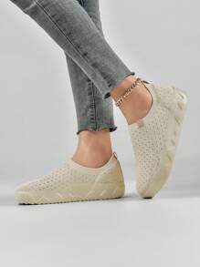 Zapatos deportivos casuales sin cordones para mujer, con suela ultraligera antideslizante, diseño ergonómico, interior relajante y cómodo, protección del talón