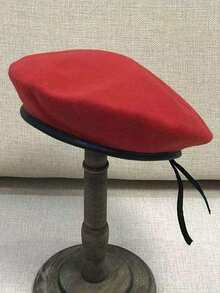 1pc Adjustable Wool And Leather Beret Hat, Vintage Military Style, Suitable For Outdoor Use And Leisure Time - Multicolor - View 6