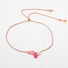 Colar com pingente de peixe de cerâmica boêmio colorido para mulheres, gargantilha ajustável de corda multicolorida, perfeita para férias de verão na praia e festivais de música, joias de férias estilo boêmio ajustável