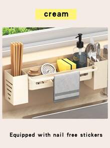 1 pezzo Scaffale porta stoviglie, porta panni e spugne da cucina multifunzione,organizer da parete per spezie