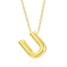 Fashionable Gold Copper A-Z 26 Letter Hanging Necklace, Charming Women's Jewelry