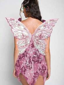 1pc Wings - Cute Polyester Fiber Clothing Accessories, Suitable For Women, Perfect For Role-Playing And Themed Parties, Non-Woven Fabric, No Electricity Required, Role-Playing Clothing Accessories Playful Desig Halloween