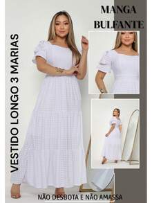 Simple Elegant Party Casual Mesh Ruffle Hem Ruffled Openwork Fabric Three Marias Wedding Dress - White - View 4
