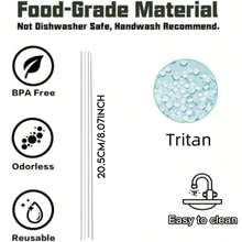 4/6/8 根替换吸管，适用于 30 盎司/20 盎司 IceFlow 不锈钢带吸管玻璃杯 - IceFlow 吸管替换配件套装，学校用品 - 彩色 - 查看 9