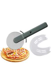 1pc 3.5in/3.74 Inch Stainless Steel Pizza Cutter Wheel With Protective Cover, Baking Biscuit Cutting Roller Slicer