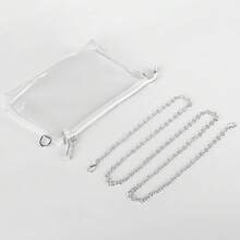 Clear Crossbody Bag With Zipper Closure, Transparent Purse For Concert Sports - 銀色 - 查看 6