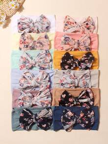 12pcs/Set Baby Nylon Candy Color Bow Headbands Set, Suitable For Daily Wear Love Valentine - Multicolor - View 11