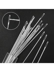 15pcs Large Eye Sewing Needles, Household Hand Sewing Needles For Quilting, Embroidery & Cross Stitch, Assorted Lid Colors