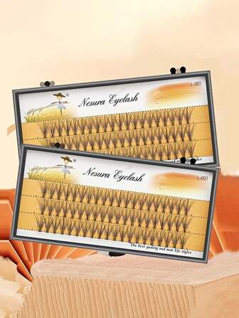 1 盒 60 件自然 C 卷假睫毛 6-14 毫米睫毛簇睫毛延长用于 DIY 眼妆，Nesura 自然外观单根睫毛套装，可重复使用 0.10 毫米厚分段睫毛，舒适手工制作，适合日常佩戴和特殊场合睫毛簇、睫毛簇、单根睫毛、睫毛、假睫毛