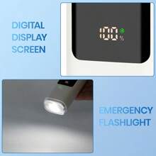 Portable Handheld Turbofan With 100-Level Wind Speed Adjustment. Of Continuous Operation. Equipped With An LED Flashlight And A 180-Degree Rotatable Fan Head,Portable Fan,Turbo Fan,Holiday Essentials