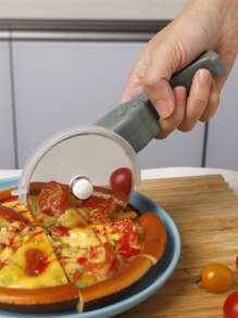 1pc 3.5in/3.74 Inch Stainless Steel Pizza Cutter Wheel With Protective Cover, Baking Biscuit Cutting Roller Slicer