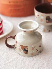 280ml/9.4oz Ceramic Coffee Cup With Adorable Animal Patterns, Forest Series, Suitable For Latte, Cappuccino, Milk, Etc. - Multicolor - View 9