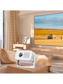 1pc Portable Mini 4K Full HD Projector, 300 ANSI Lumens, Desktop Installation, Multiple Plug Types, Wireless, 4:3 Aspect Ratio, Built-In Speaker Home Theater, Outdoor Home Cinema Portable Projector - Smart, LED Video Projector Compatible With TV, PC, Tablet, Remote Control, Ideal For Home Theater, Christmas, Halloween, Thanksgiving, All Holiday Parties