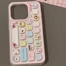 Sanrio 1pc Sanrio Mother's Day Gift Cute Hello Kitty Keyboard Design Shockproof Phone Case, Suitable For IPhone 16/15/14/13/12/11/8/7/X/XS Pro, Pro Max (Keyboard Style Random Due To Different Models)