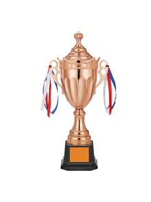 1pc Customizable Large-Size Metal Soccer, Basketball, Badminton Trophy, Available In Gold, Silver, And Bronze, Ideal For Sports Event Awards, Sports Student Prizes, And Memorabilia - Multicolor - View 3