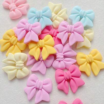 [10/20/30 Pcs] Assorted Holiday Resin Bow Tie Decorations, Flatback 3D Cabochons, Suitable For DIY Scrapbooking, Jewelry Making, And Christmas Craft Decorations - Random Colors