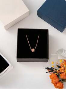 6/1pc, Embossed Letter Jewelry Gift Box, Jewelry Gift Box, Bow Decoration, Square Jewelry Gift Box, Suitable For Packaging Necklaces, Bracelets And Other Accessories Valentine's Day Ribbon Packaging Box, Packaging Box, Wedding Decoration