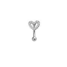 1pc Elegance Stainless Steel Zirconia Heart Butterfly Eyebrow Stud Ring Piercing Jewelry - Silver - View 15