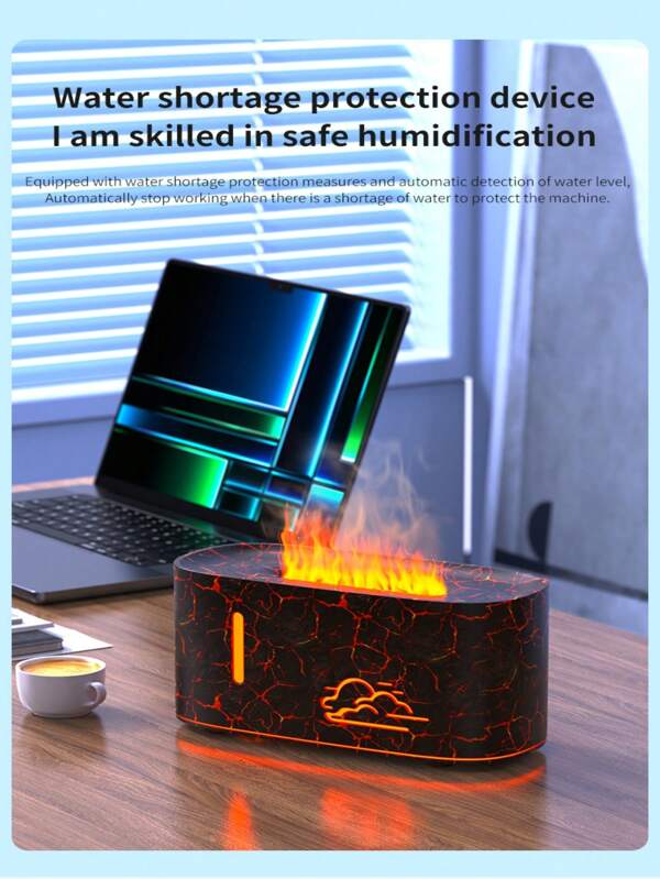 Difusor de aromaterapia con llama simulada en 3D y humidificador de aceites esenciales, difusor de aroma de larga duración. La máquina de aroma puede agregar aceites esenciales (no incluidos en la compra), purificador de aire, iluminación ambiente colorida con tecnología de control remoto, atomizador, alimentación USB, humidificador para el hogar, adecuado para dormitorios, baños, decoraciones de oficina - regalo ideal para Navidad, Año Nuevo, cumpleaños